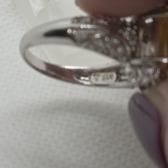 SOLD Mesmerizing Estate Victoria Wieck Canary Quartz Sparkling Ring - Picture 8 of 9